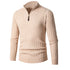 Vertical Bar Half Turtleneck Zipper